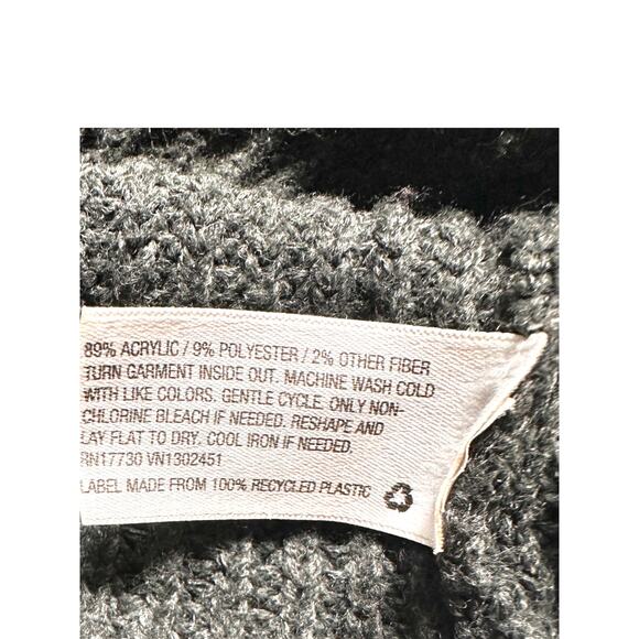 Merona Charcoal Ribbed Waffle Knit Sweater With Scoop Neck Size XS - Picture 7 of 9